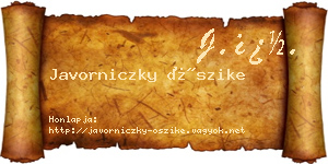Javorniczky Őszike névjegykártya